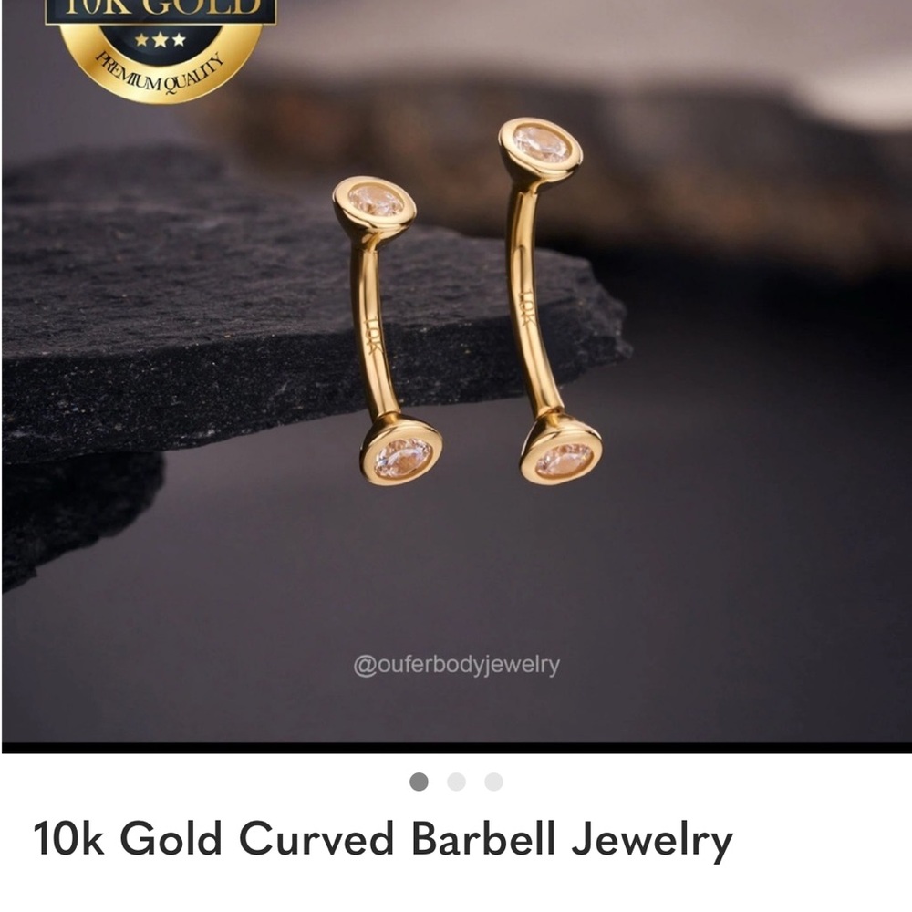 10k & 14k Bundle Gold Curved Barbell Jewelry